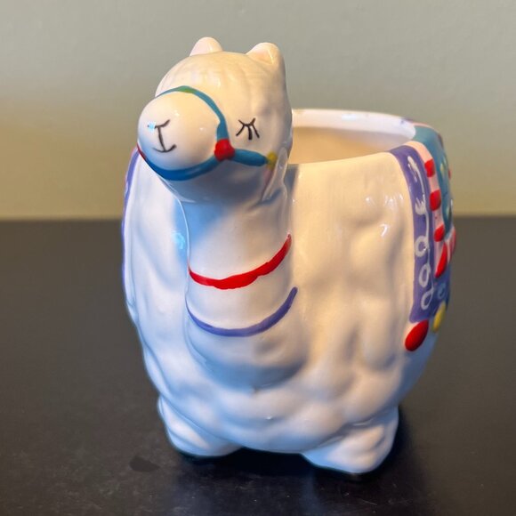 Llama / Alpaca Hand Painted Ceramic Mug / Planter ~ Home Decor ~ Animal Lover - Picture 3 of 16